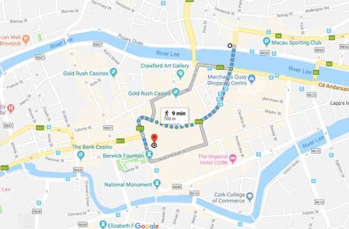 Cork-English-College-CEC-mapa-escolas-de-ingles-em-cork- Cork English College CEC mapa escolas de ingles em cork