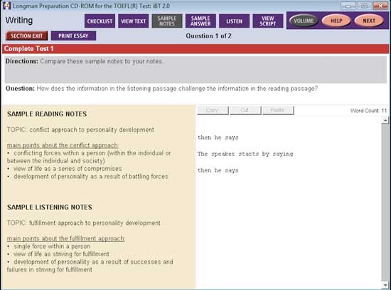 Longman-TOEFL-iBT-simulacao-sample-notes-para-escreva